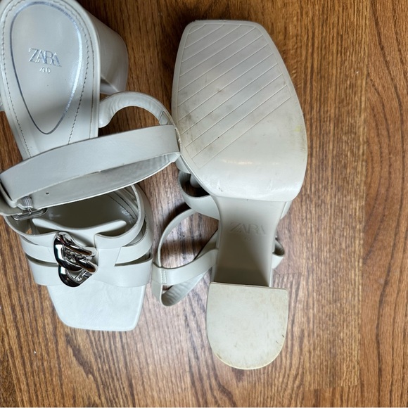 Zara Strappy chunky platform heeled sandal size 9us - Picture 7 of 8